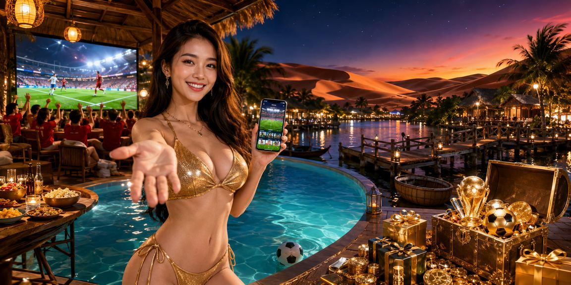 Người dùng Mũi Né đặt cược bóng đá trực tuyến trên điện thoại tại bãi biển
